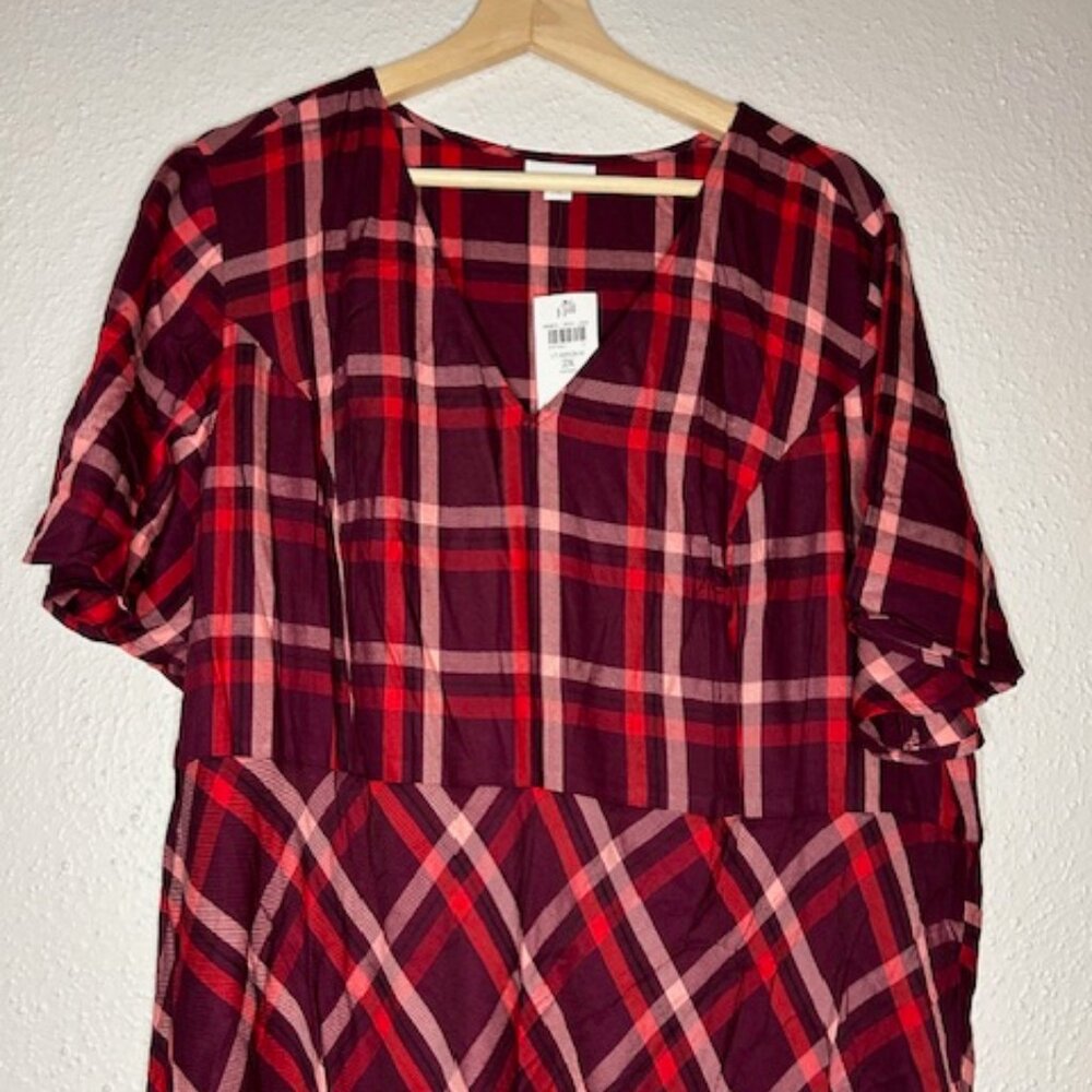 J. Jill Plaid Midi Dress Size 2X - Picture 2 of 5